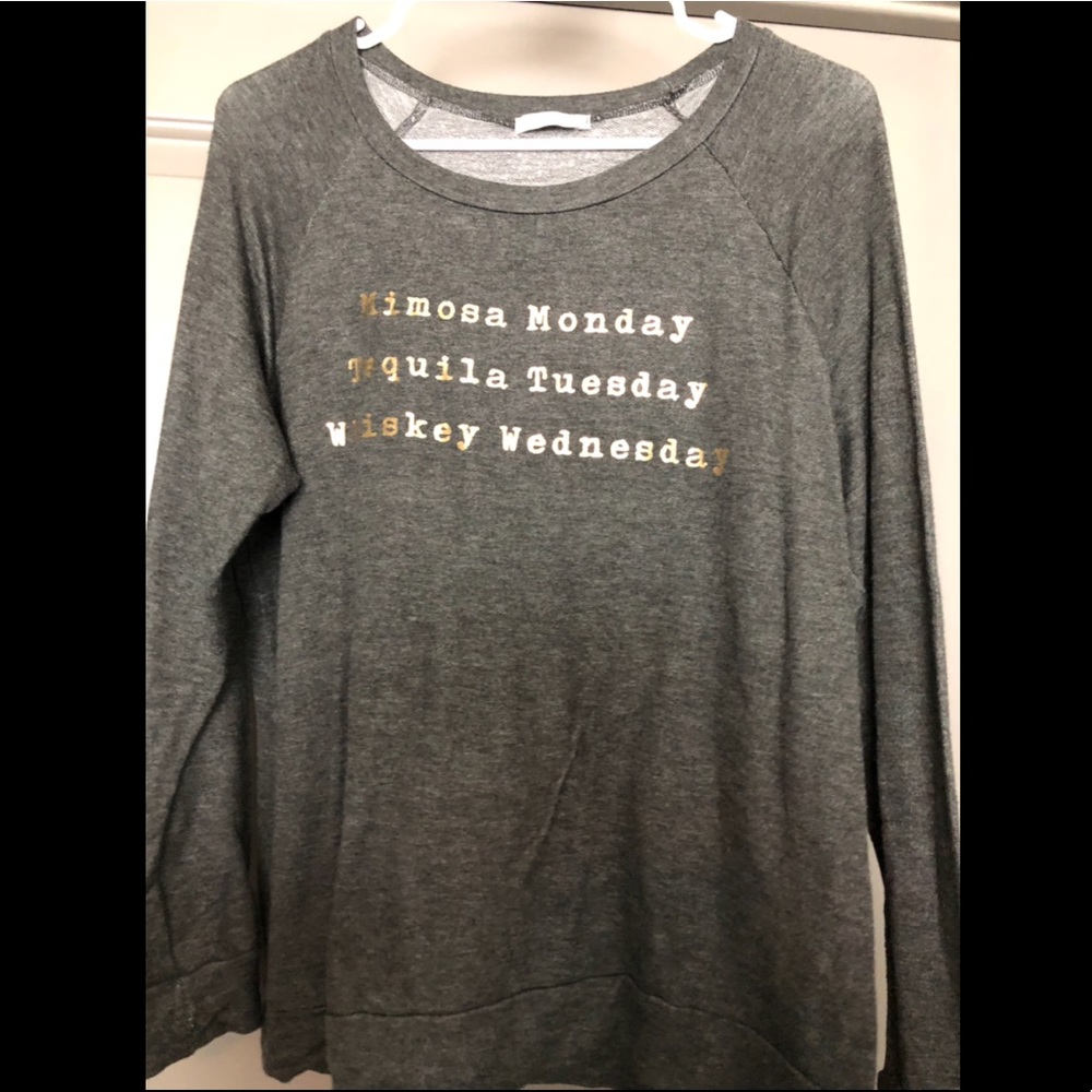 Alcohol themed  graphic long sleeve